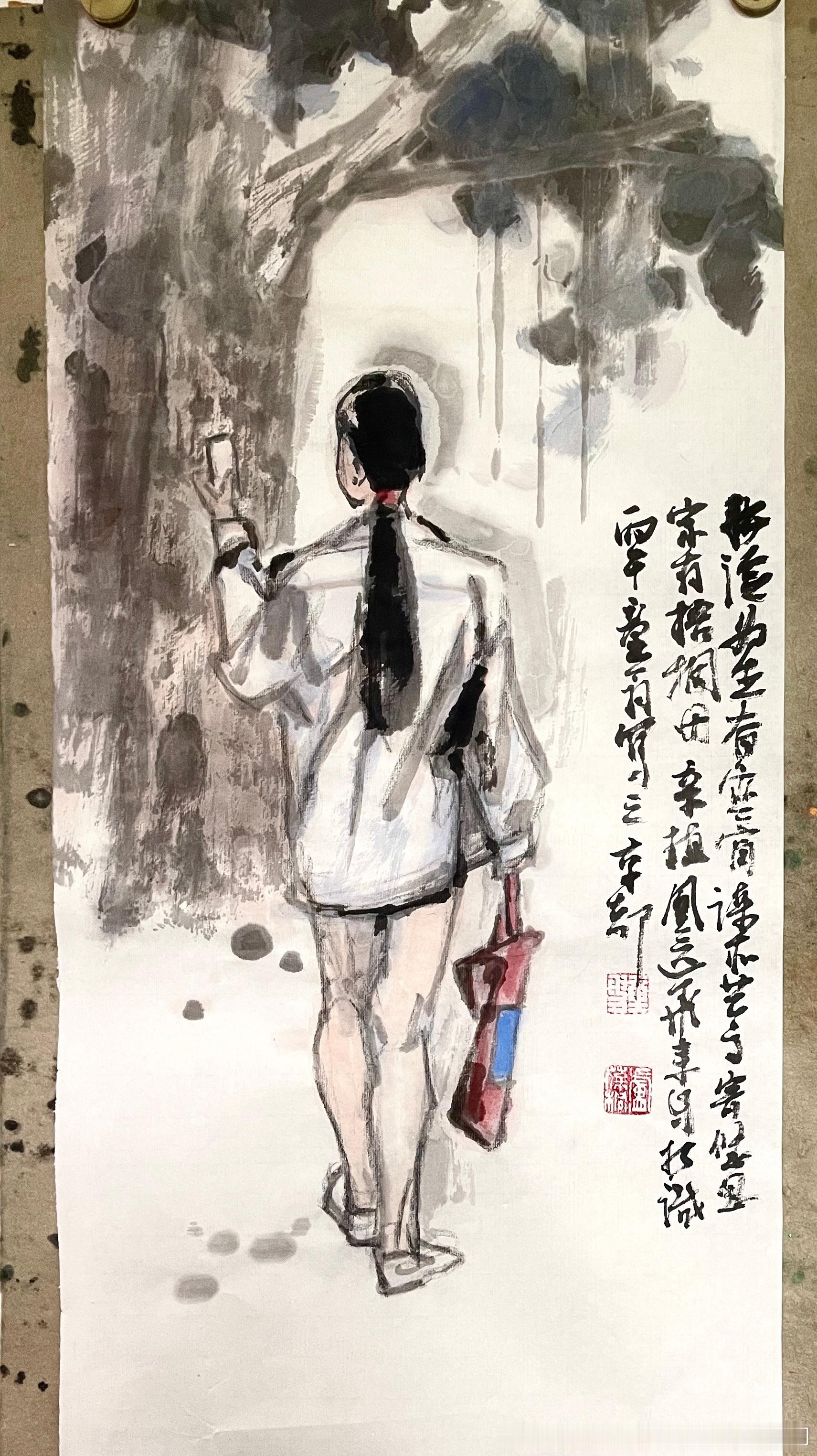 卢氏水墨  家有梧桐鳳自來耕读为生奋寒窗谋求艺高寄悠思家有梧桐毋辛植凰远飞来自相