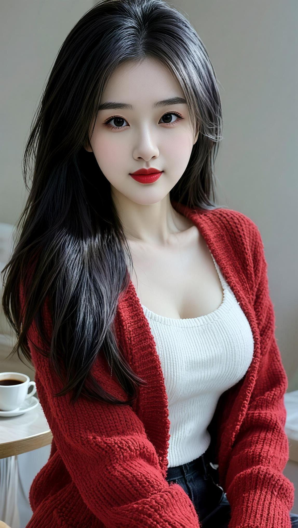 红衫生活照  甜妹风 颜值在线 甜妹女孩