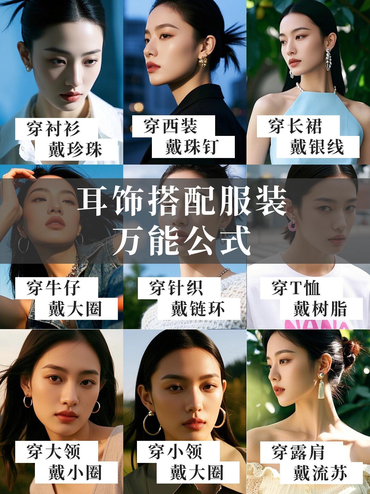 时尚配饰耳饰×服装搭配公式 | 一键解锁秋日造型灵感🌸 核心搭配口诀✅衬衫+珍