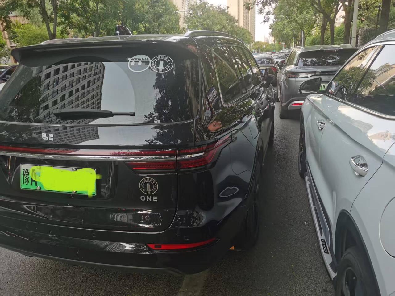 尊贵的理想车主这样的停车方式，着实让我难为了一把，我本来停车靠右侧围栏就近，他又