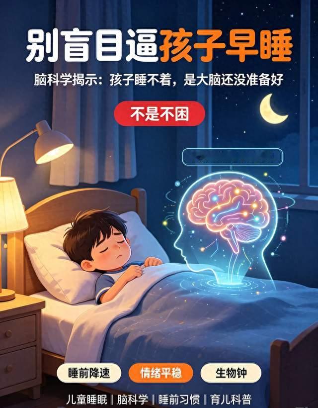 别盲目逼孩子早睡！脑科学揭示：孩子睡不着，是大脑还没准备好
