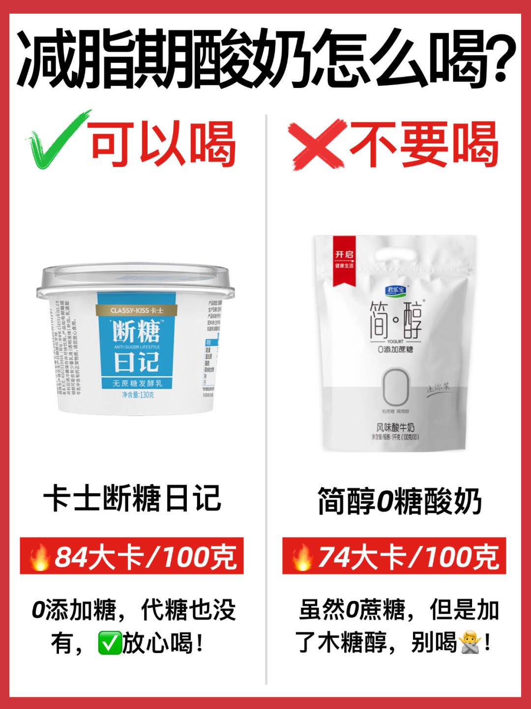 减脂期🔥酸奶红黑榜✅选对不踩雷‼️附热量✅