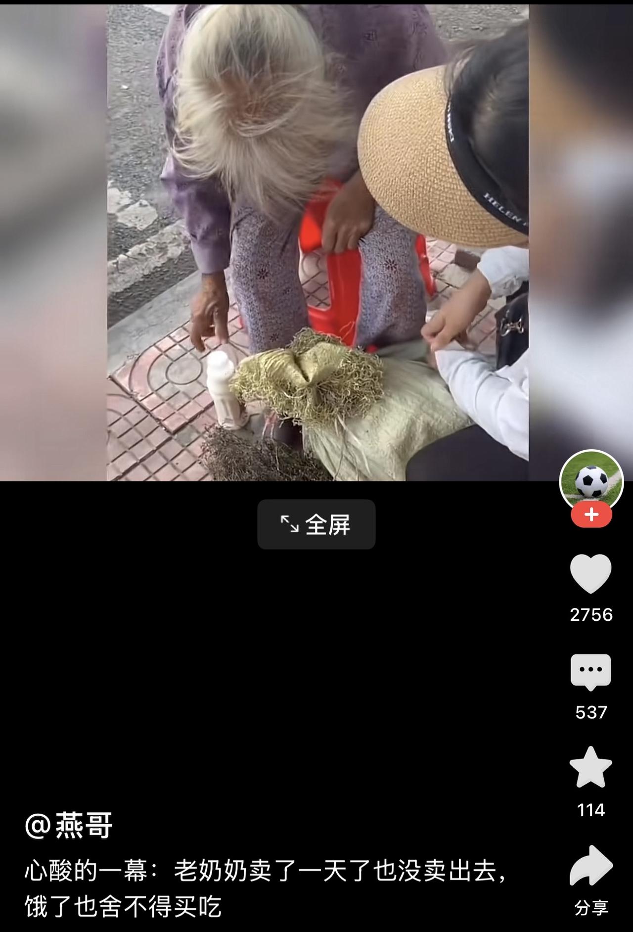 一位91岁的老奶奶，守着摊子，所谓的摊子，就是一小堆草药一样的东西。

老人花白