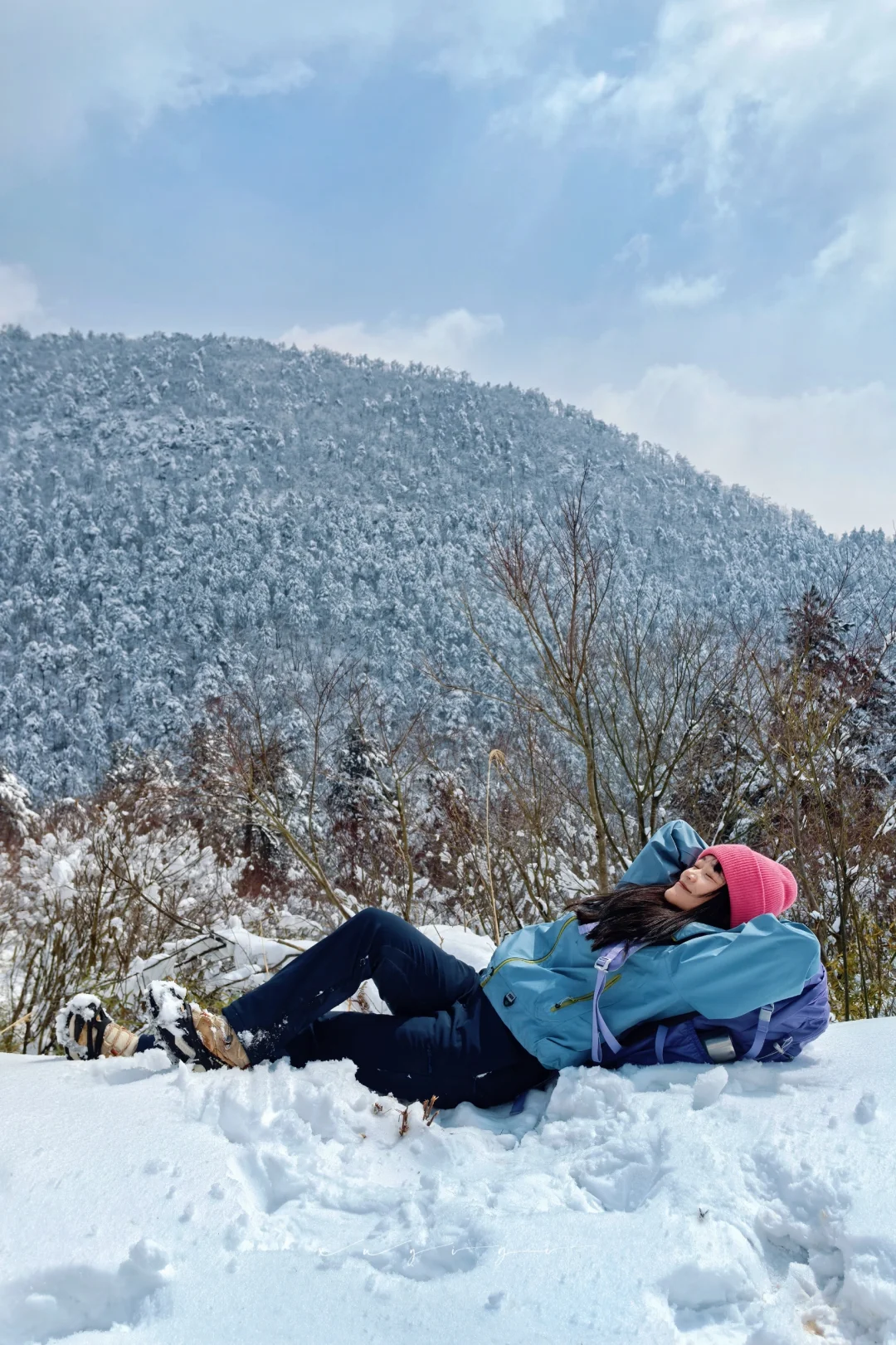 宁波徒步|四明山蕞高峰赏雪，我先躺为敬！