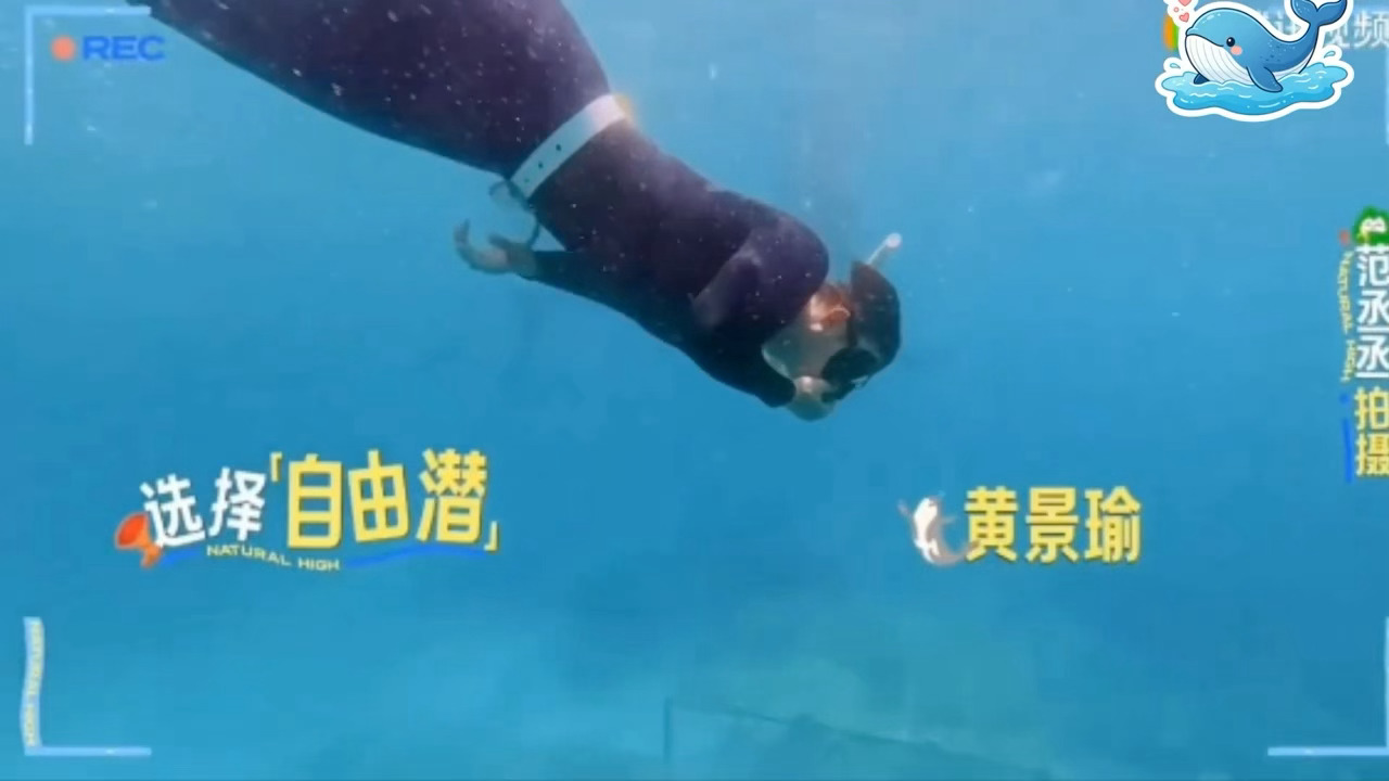 黄景瑜完全是美人瑜来的 太惊艳了！黄景瑜选择自由潜，没有水肺设备加持，水下依旧状