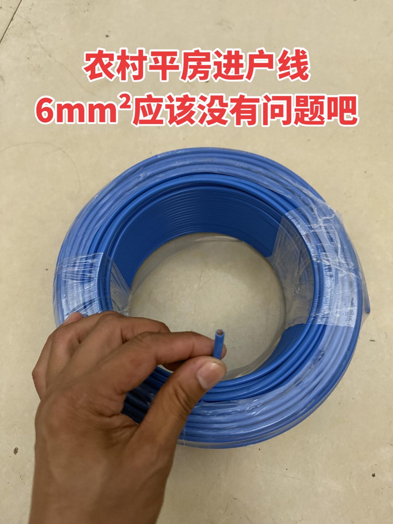 农村平房进户线用6mm²线应该没有问题吧！
