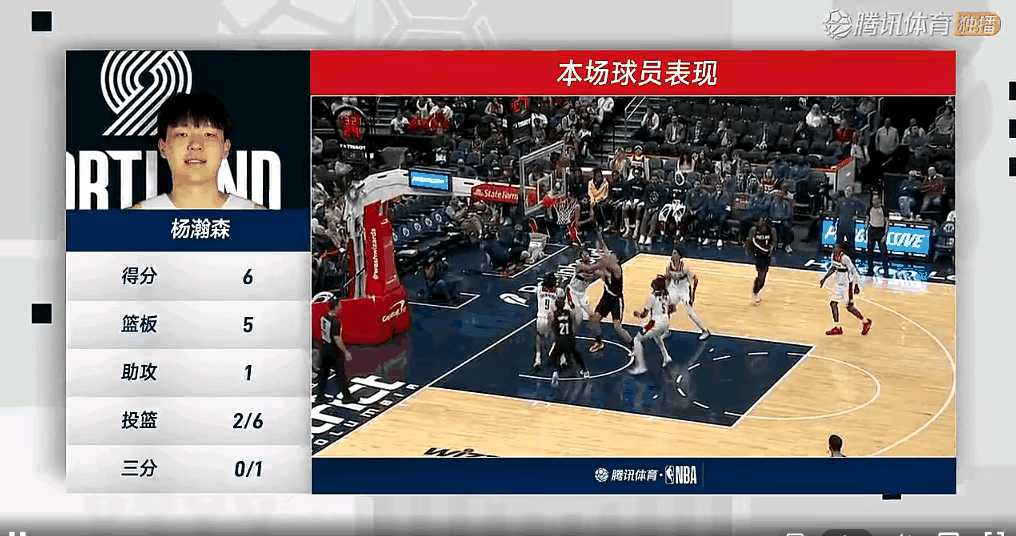 杨瀚森勾手杨瀚森转身小勾手拿下今日首个2分，后面更有连续点抢篮板打进2分的精彩镜