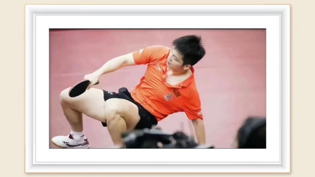 来自樊振东的治愈系，
看着超级解压！
图中的他从发丝帅到了脚上，
手臂到腿部线条