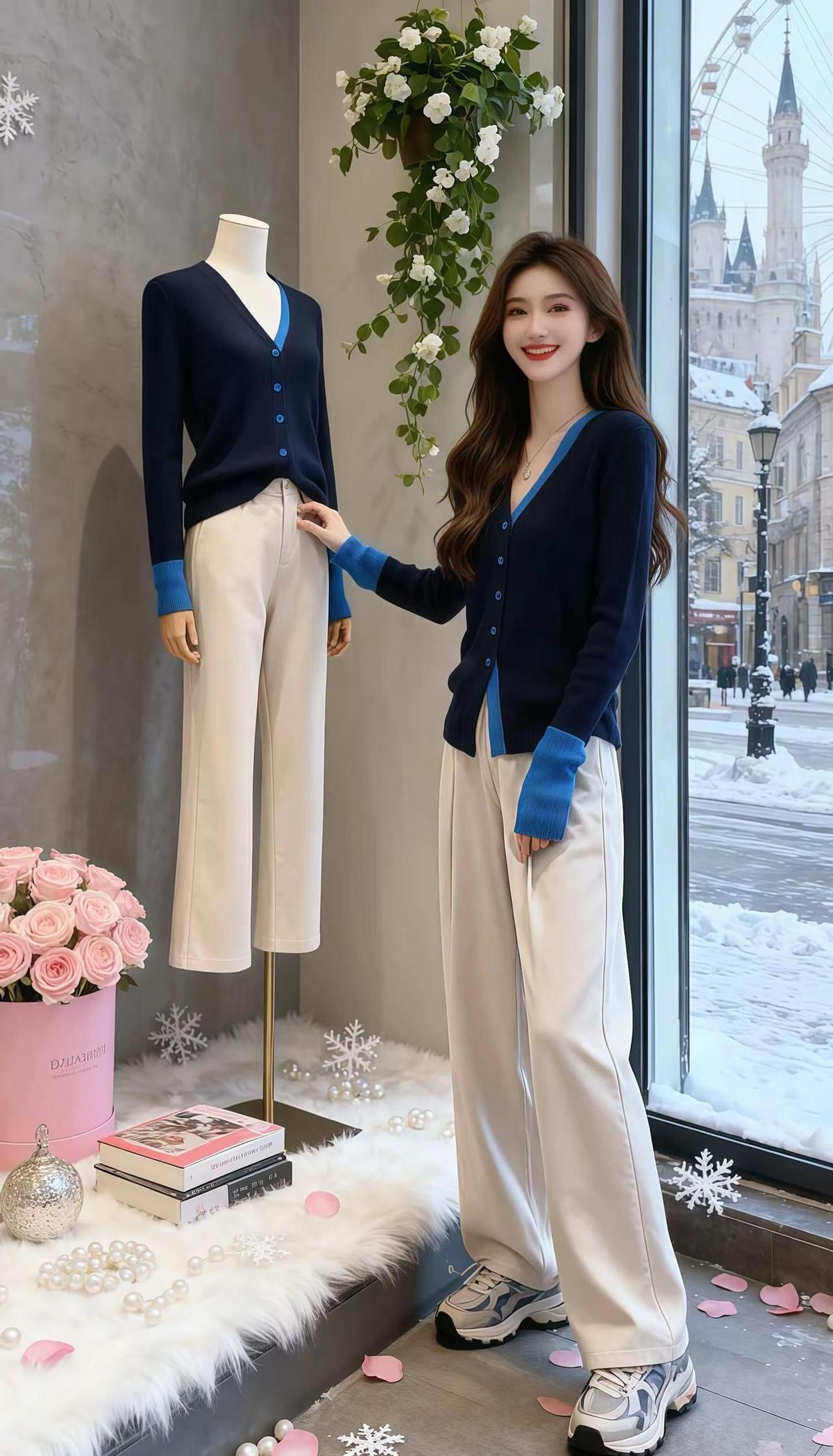 毛绒不是胖人的陷阱，是聪明人的保暖武器。
上身蓬松，下身利落，梨形身材反而穿出气