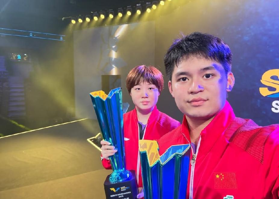 恭喜动漫组合林诗栋、蒯曼拿下瑞典大满贯混双冠军🏆！
 
这是他俩搭档拿下的第五
