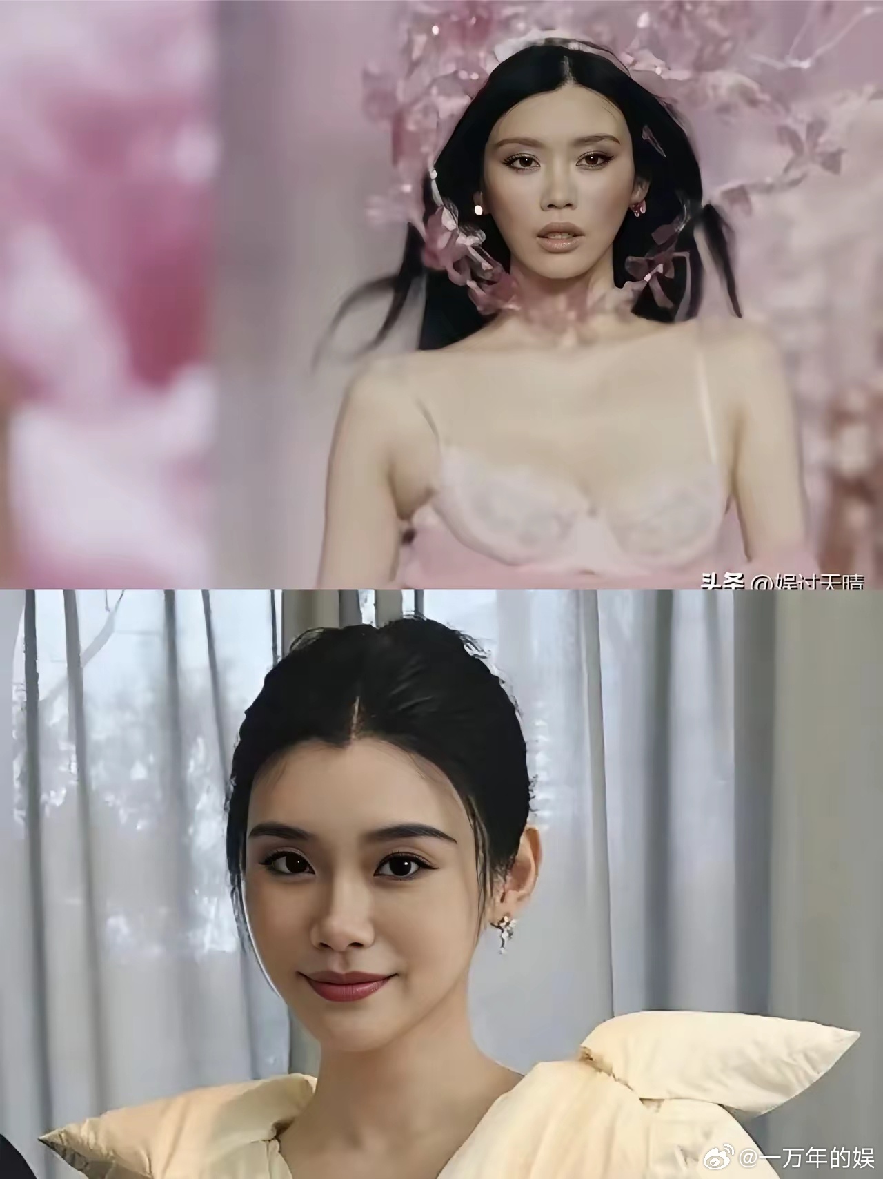 我发现一个细节，奚梦瑶走秀时和平常妆容大不一样。​平时奚梦瑶风格偏甜，腮红打在脸