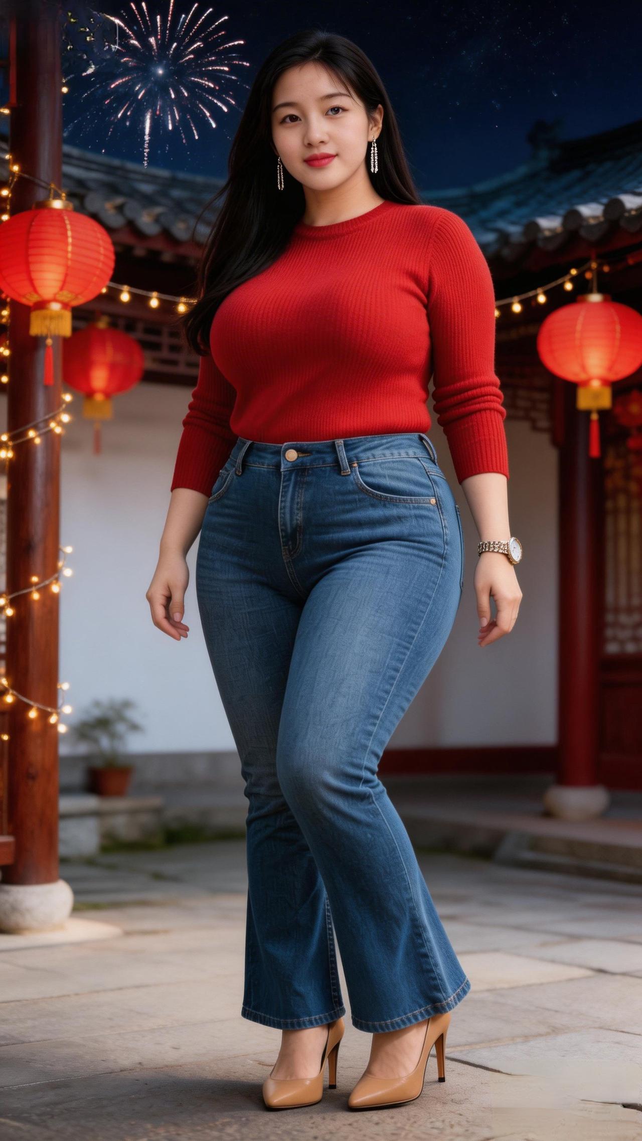 上句：张灯结彩送旧岁，盼请下联火树银花迎新春。