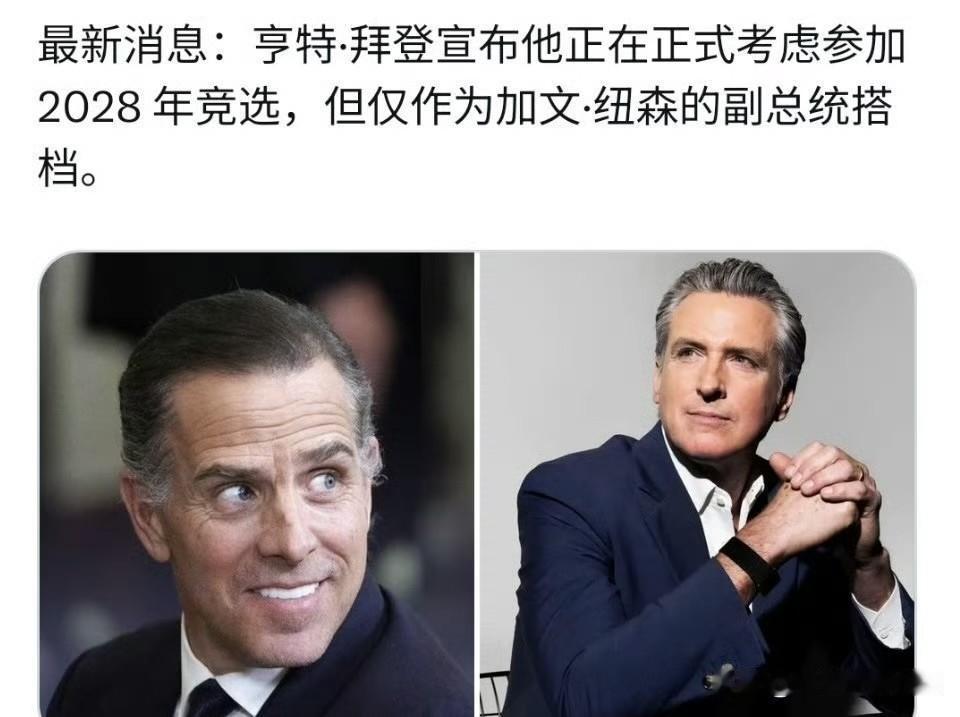 好家伙，这剧情走向也是没谁了——亨特·拜登前几天透露戒毒了，原来是要去给现加州长