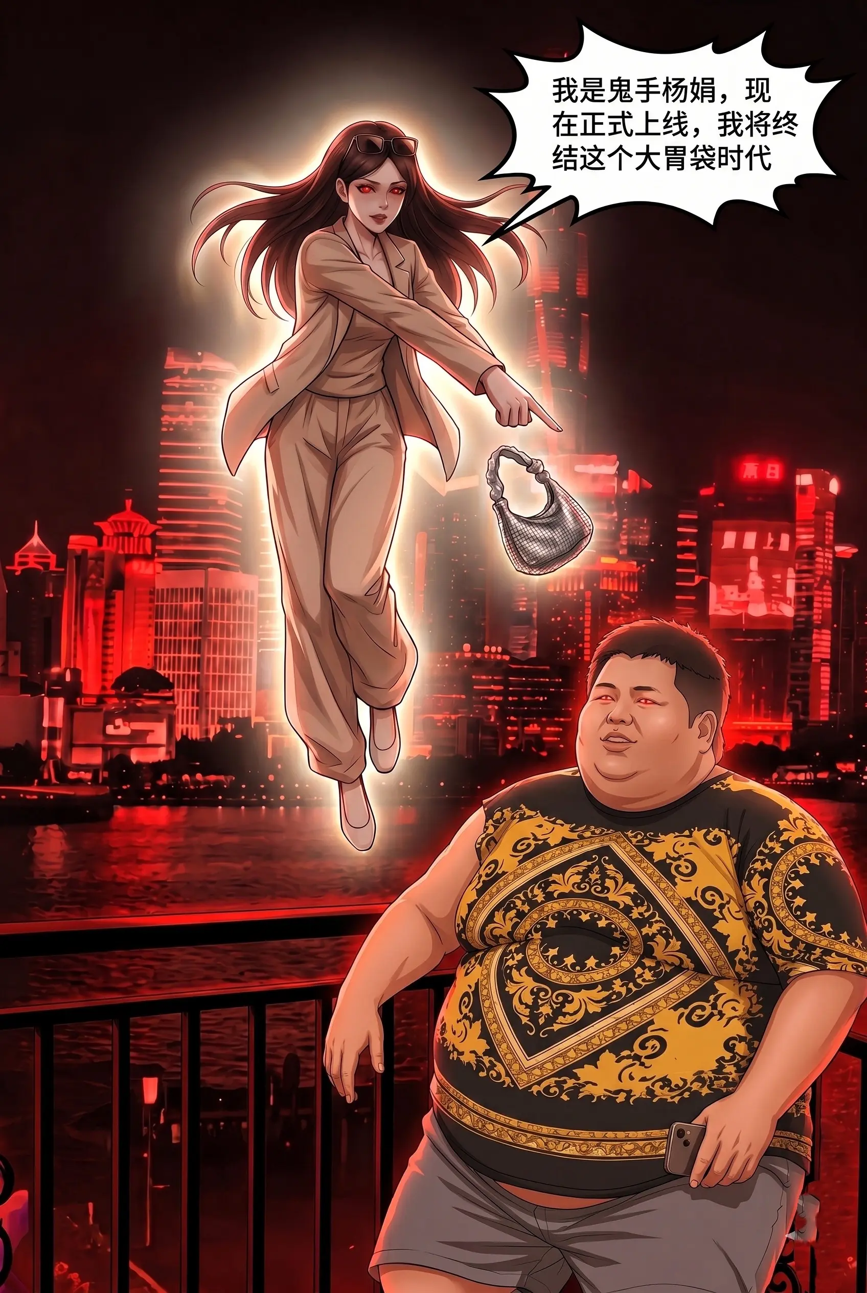 我笑那安娜少智，娇娇无谋，我是鬼手杨娟，我现在正式上线，我将终结这个胃袋时代