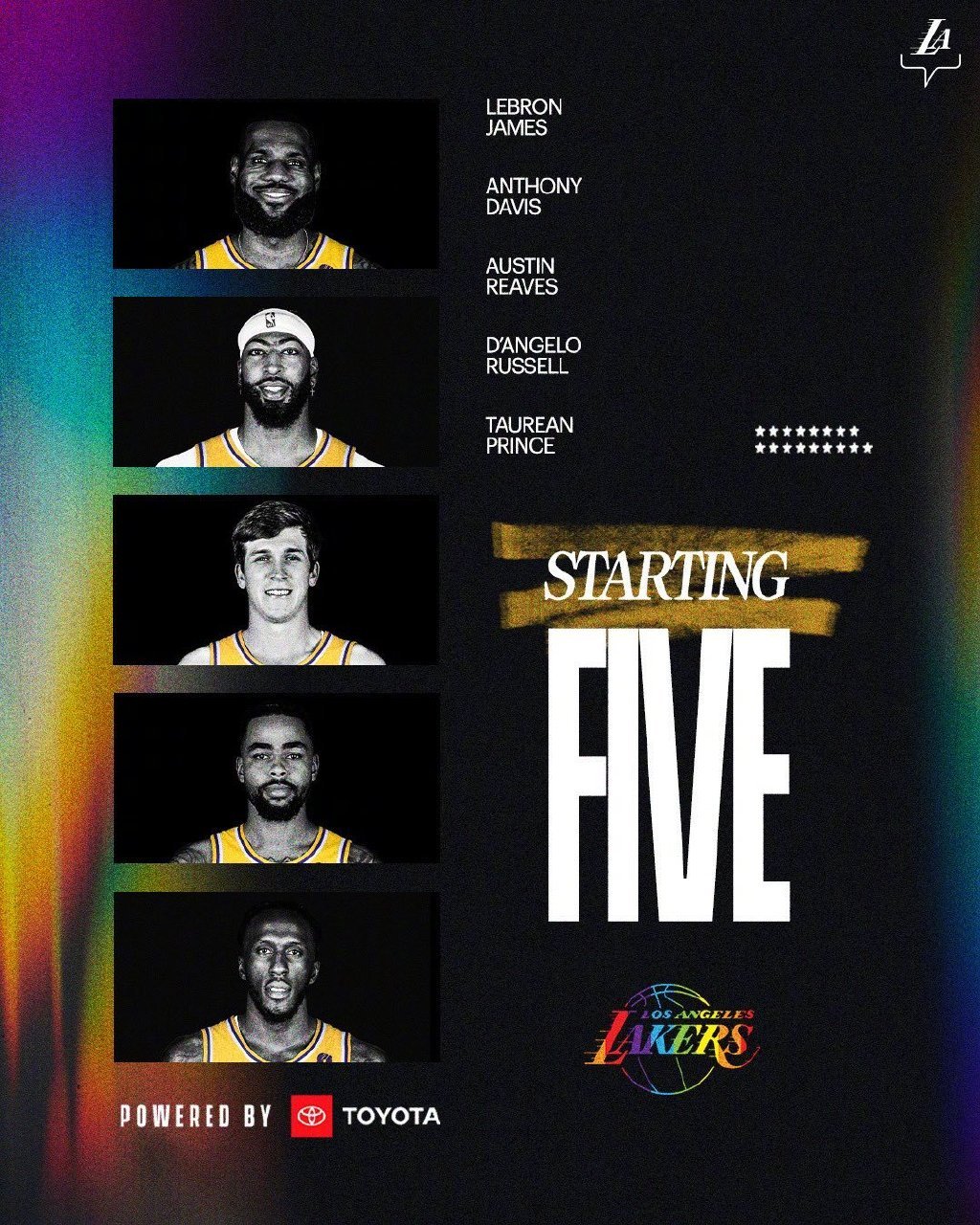 #勇士vs湖人##NBA季前赛# 这次湖人的首发是詹姆斯和浓眉，你们觉得这次湖人