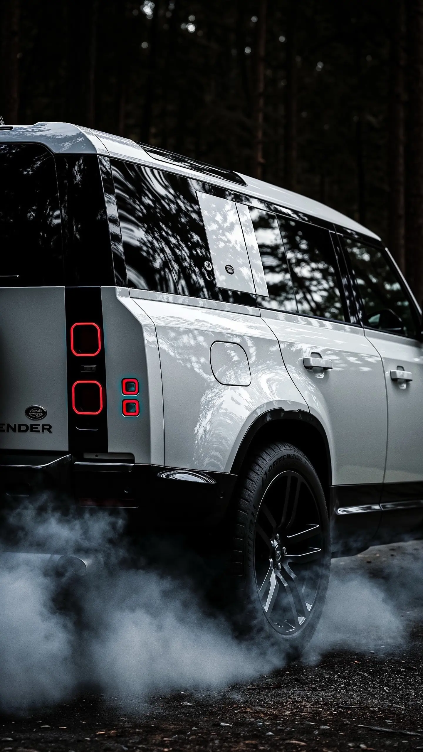 白色路虎卫士。