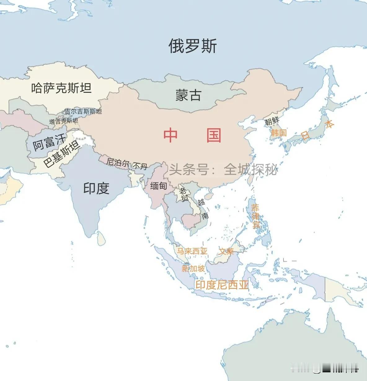 一个很有意思的数据：中国周边究竟有多少“大国”？

很多人都知道，全世界有人居住