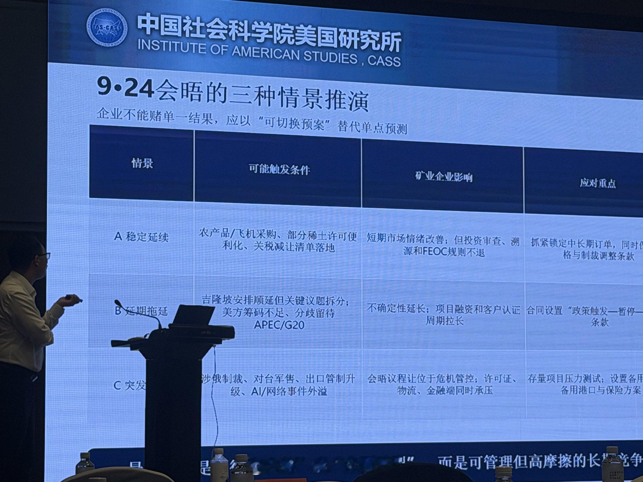 社科院美国所的推演： ​​​