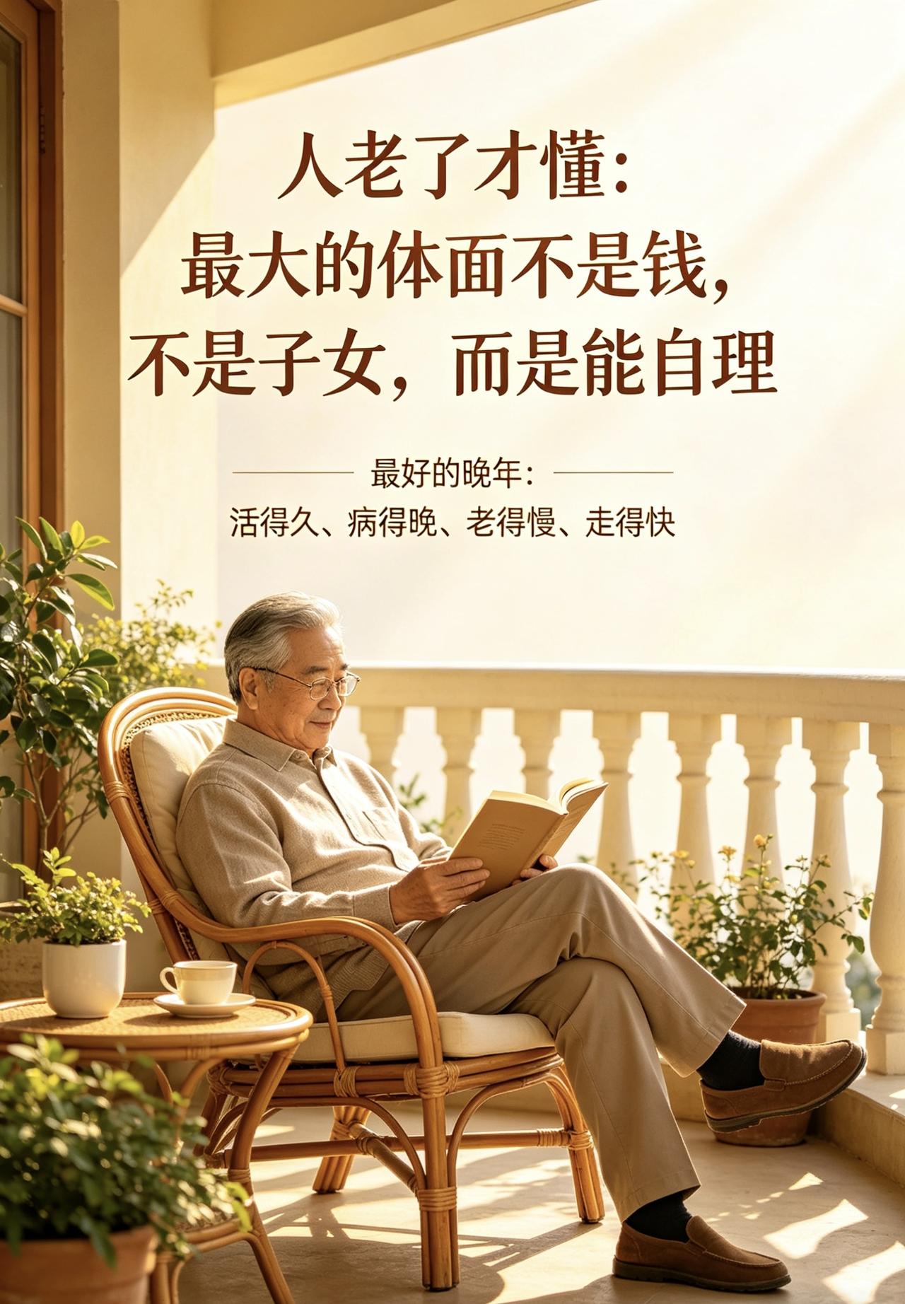 人老了才懂：最大的体面不是钱，不是子女，而是能自理

很认同一段话：
养什么老？