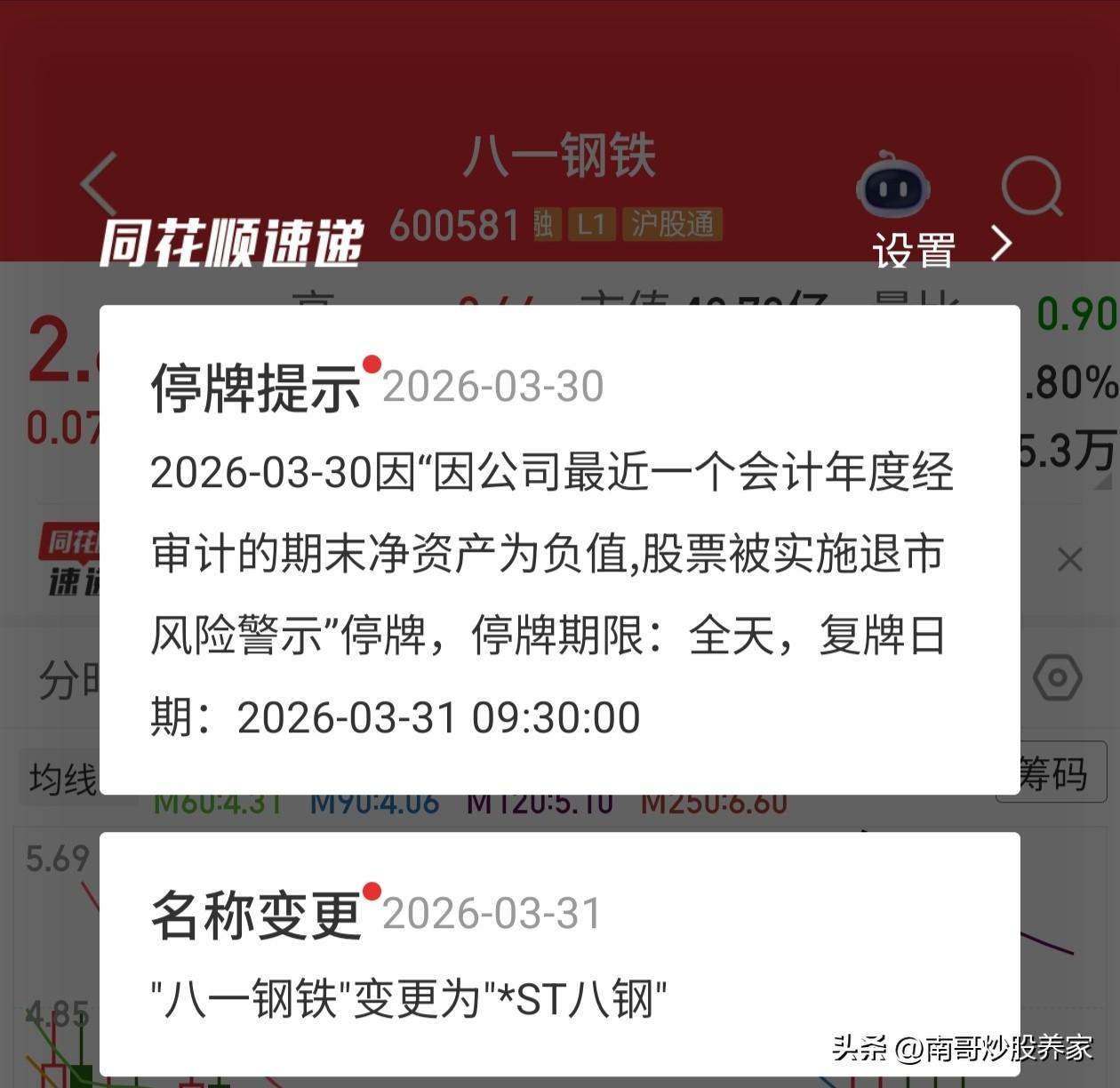 八一钢铁，迎来了戴帽的时刻。下周开始就是*st八钢，营收依旧是一百多亿，可为什么