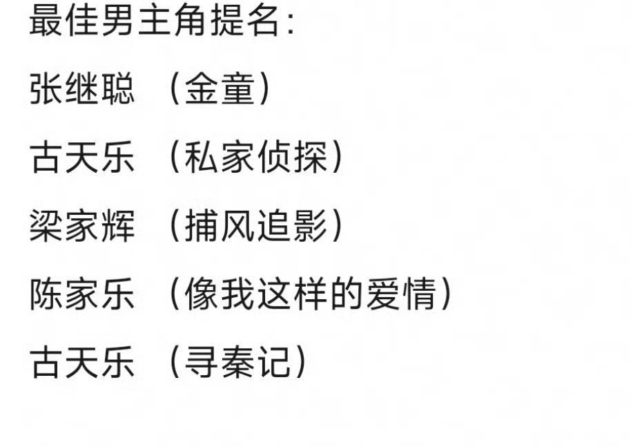 梁家辉提名金像奖最佳男主角梁家辉通过捕风追影提名金像奖最佳男主角，实至名归 