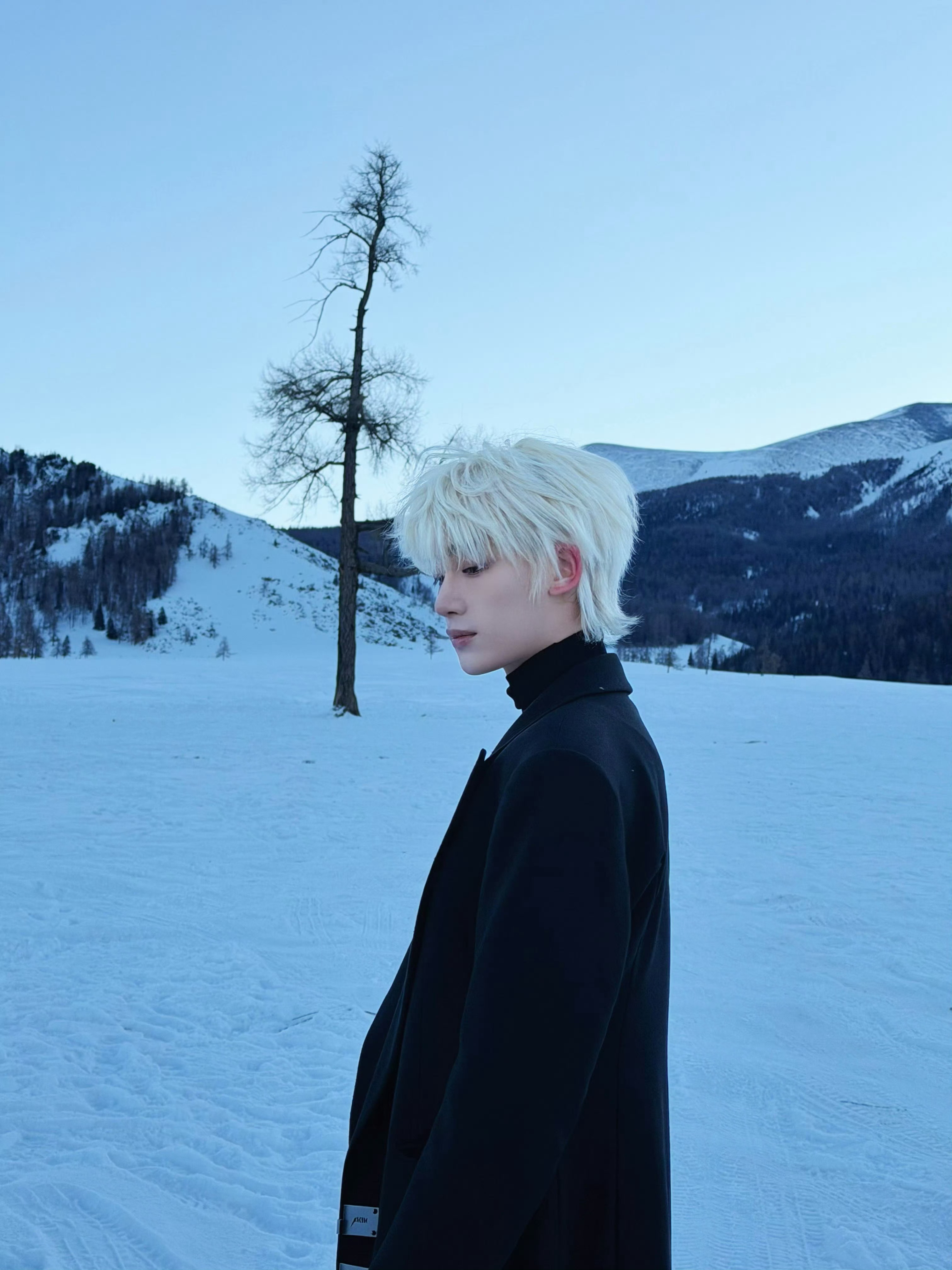 全网收集这套白发妆造图….❤️🔥丁程鑫白发完全雪王子来的❄️丁程鑫生日写真白发