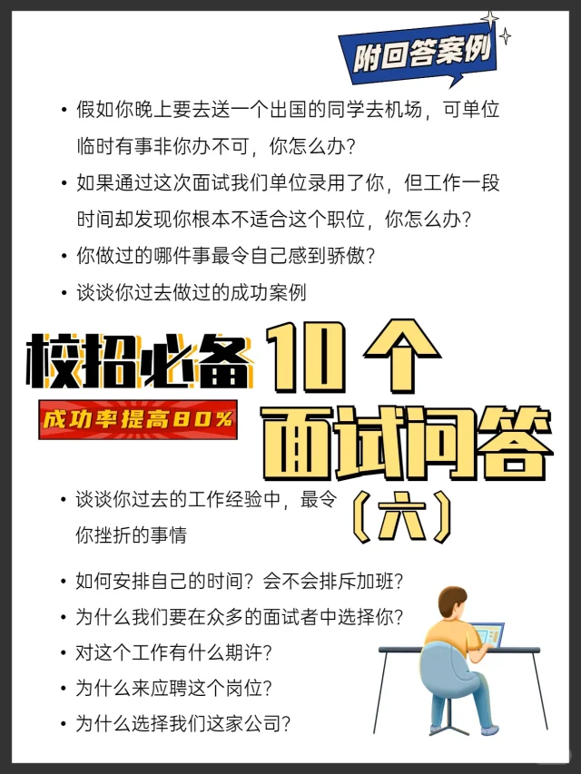 一篇笔记掌握10个面试问题(六)｜面试技巧