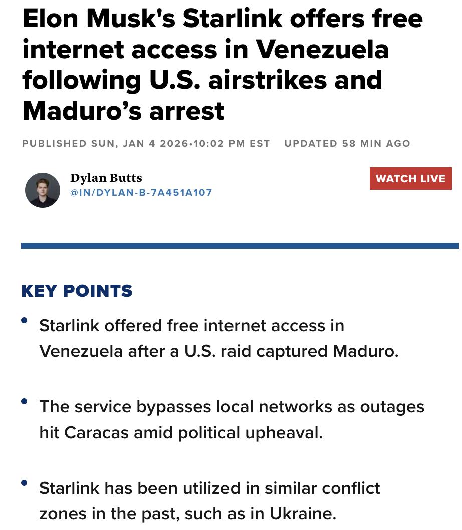 外媒：美国对委内瑞拉首都加拉加斯等地发动空袭并逮捕马杜罗后，当地出现停电和网络中