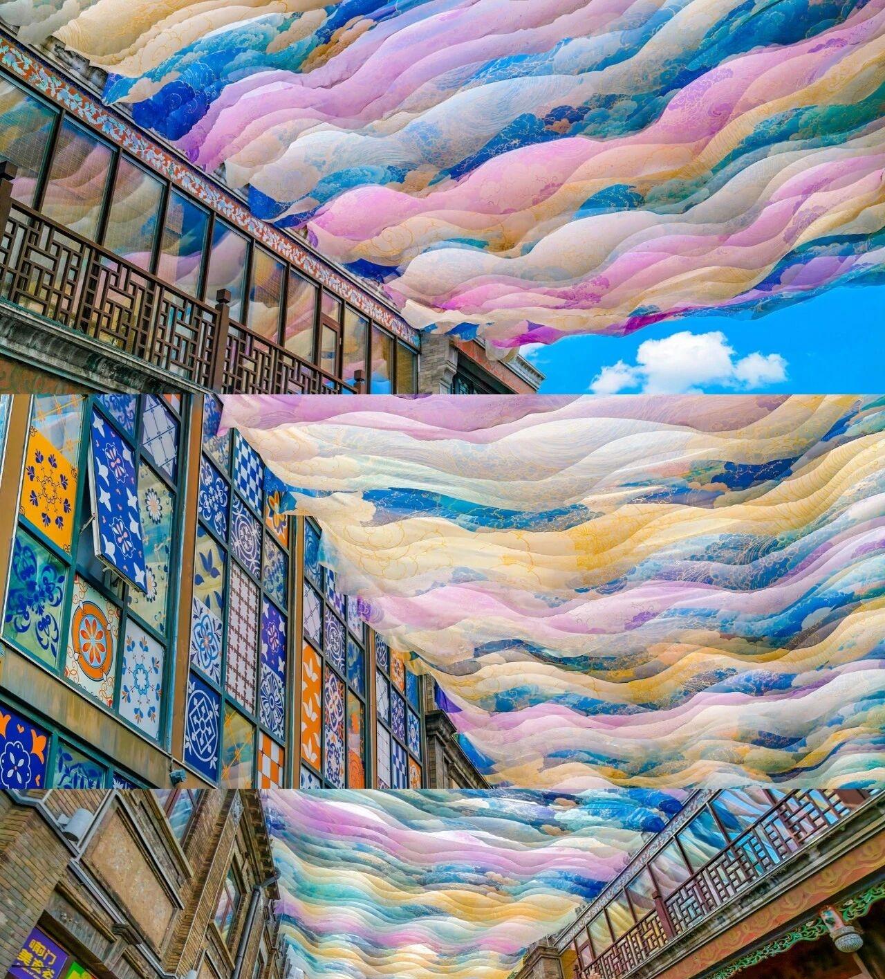 在北京胡同，邂逅流动的“千里山河画卷”微风拂过
整片天幕徐徐飘动
青绿流云缓缓流