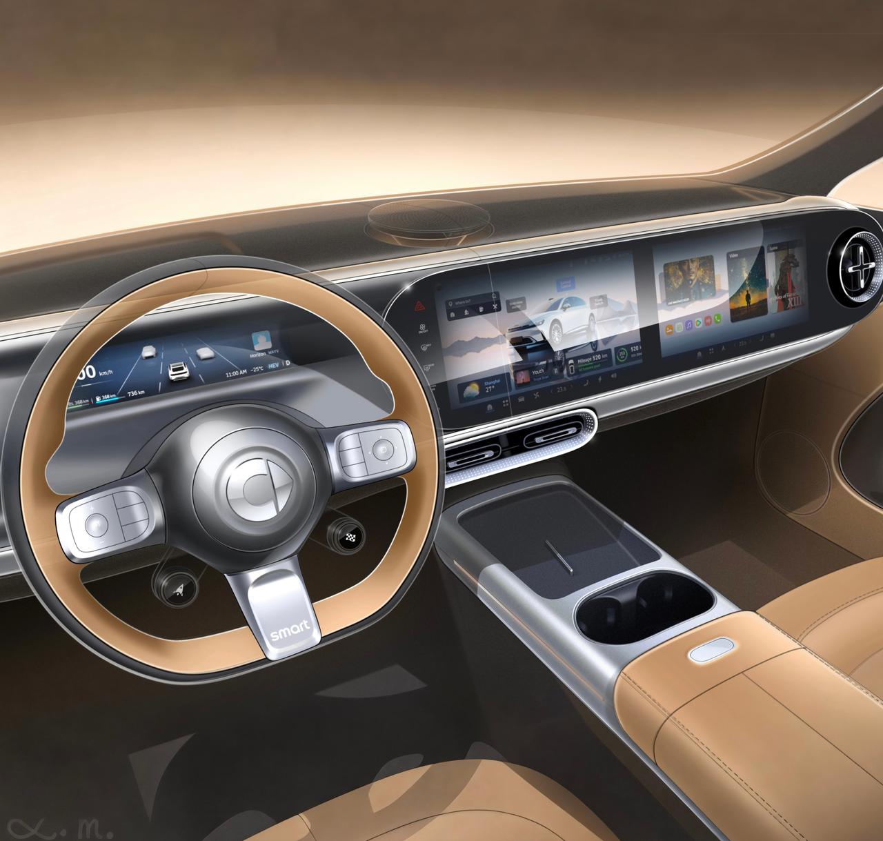 精致又动感！smart精灵6 EHD内饰官图发布
日前，smart官方正式发布了