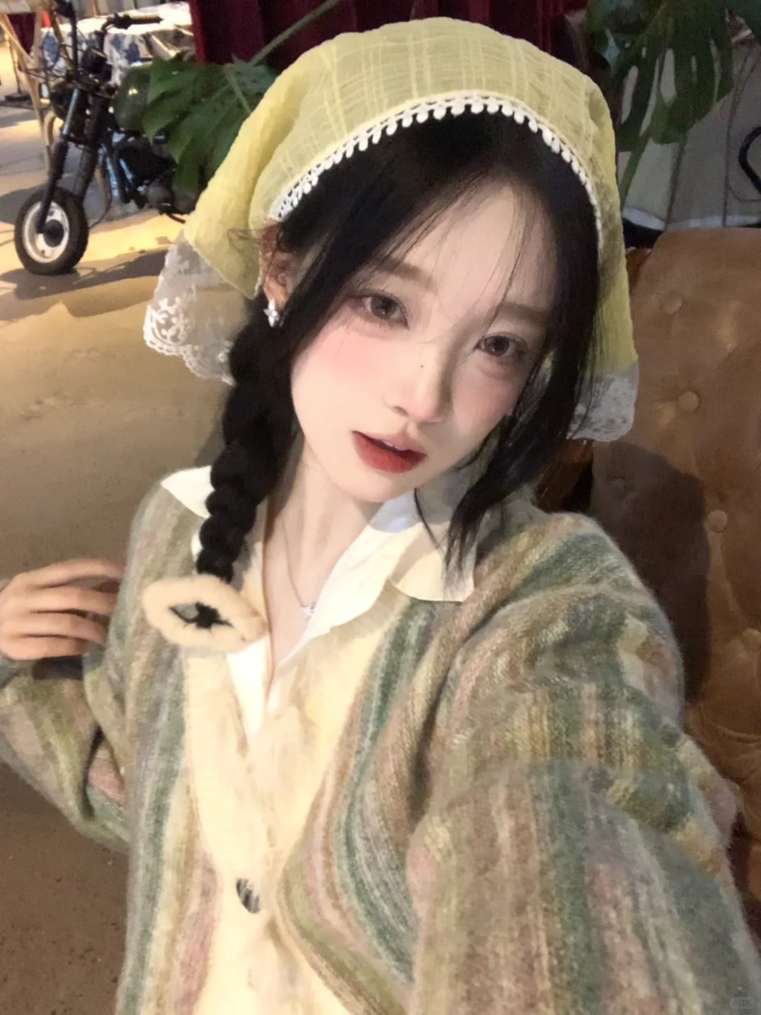 头巾拍照｜今天是田园风小女孩