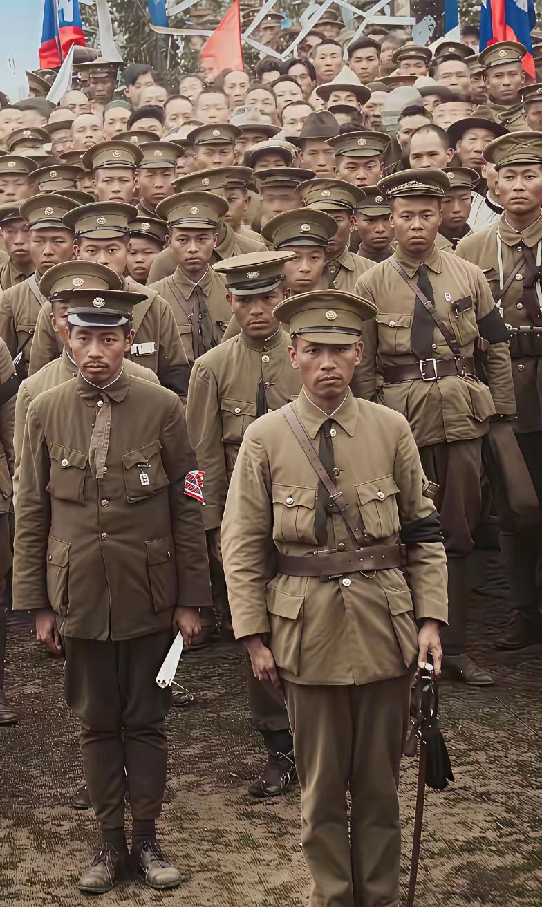 100年前的老照片，为啥穿军装扎领带？

这张照片是1924年黄埔军校刚成立时的