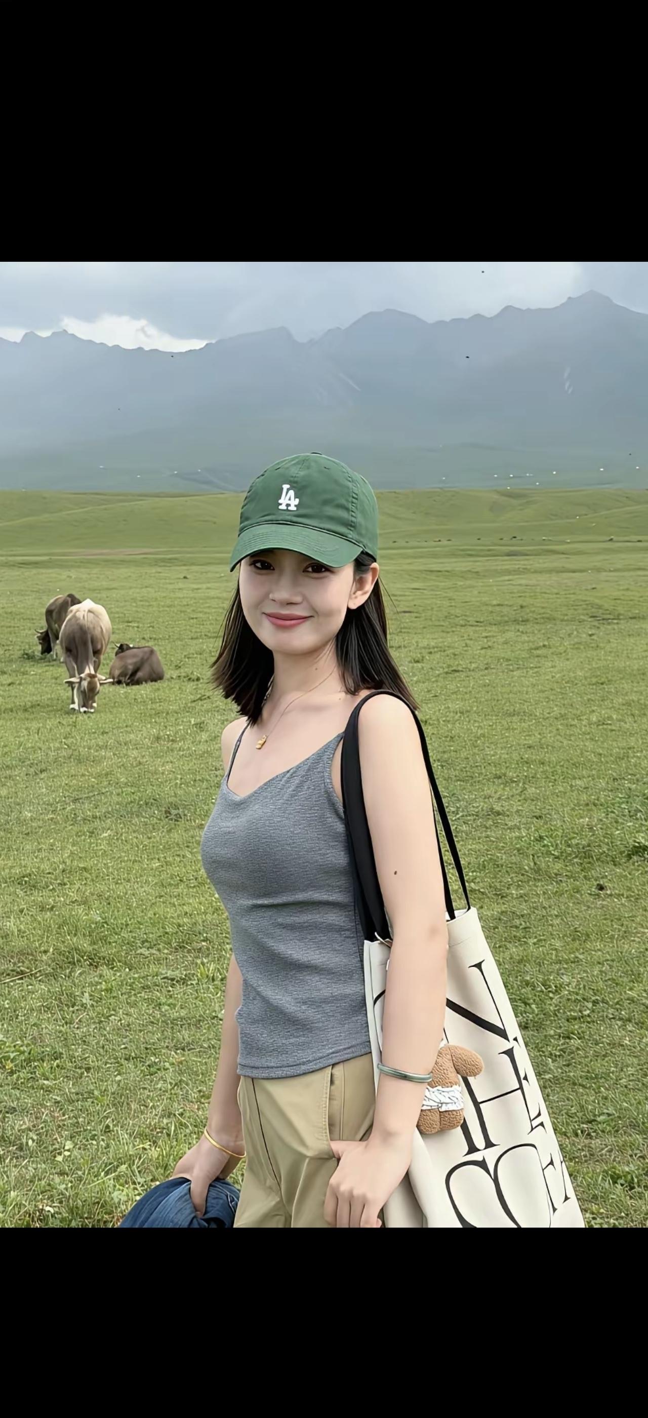 阳光明媚，草原上放牛，美不胜收。