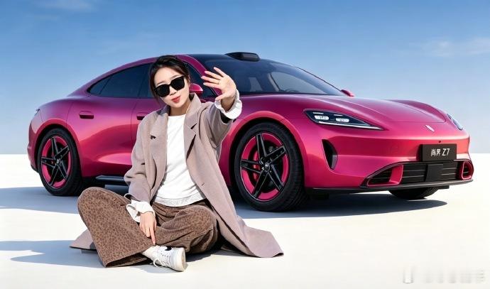 尚界Z7，这款车型无疑是现代汽车设计中的一大亮点。它不仅拥有令人心动的玫红色轿跑