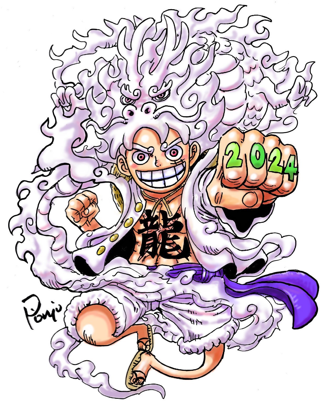 2024年新年快乐！龙年大吉！！！画师ponio作品，尼卡随意变化，这个形态也合