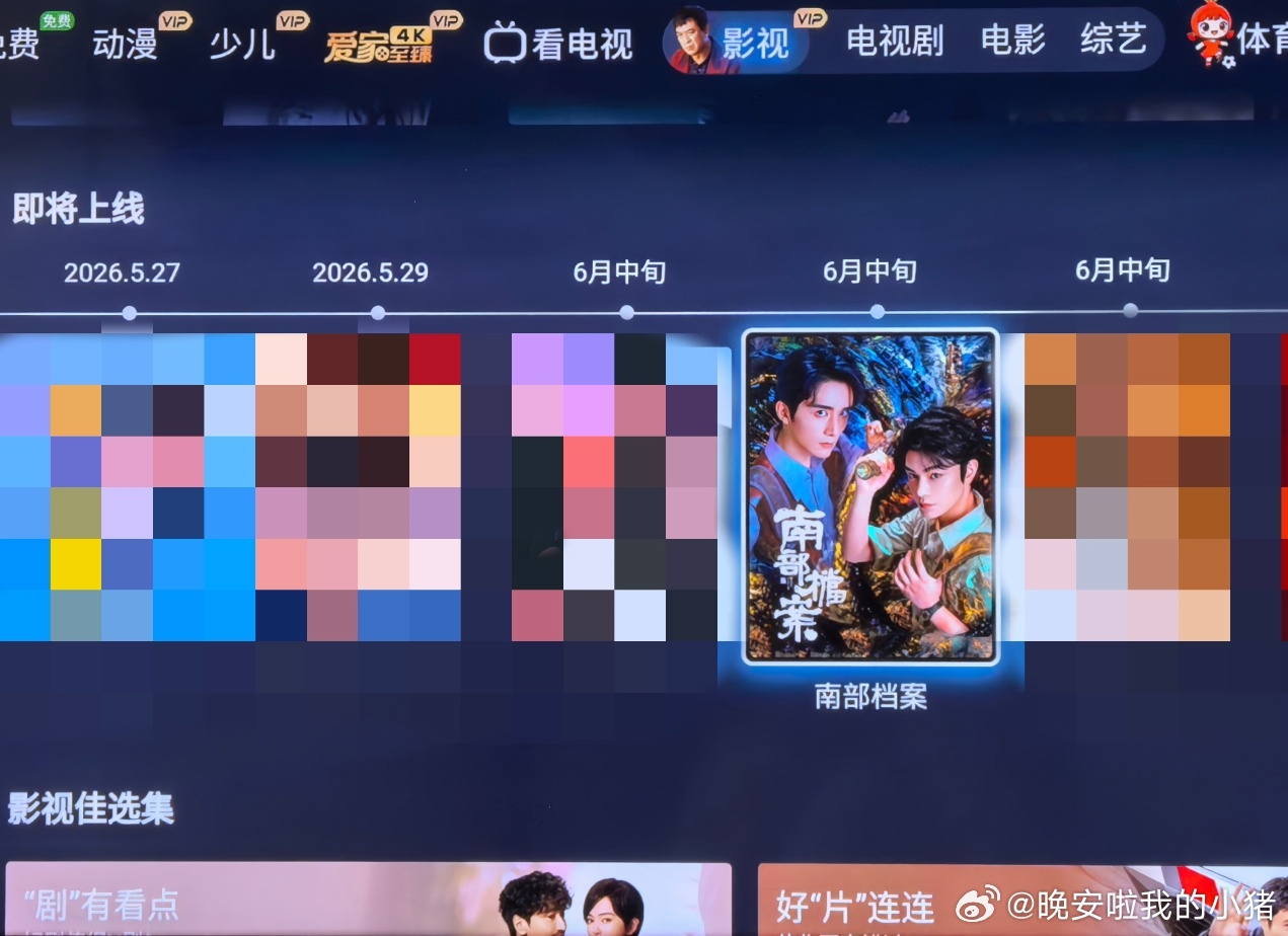 丁禹兮南部档案六月中旬上线，电视上已经出预告了