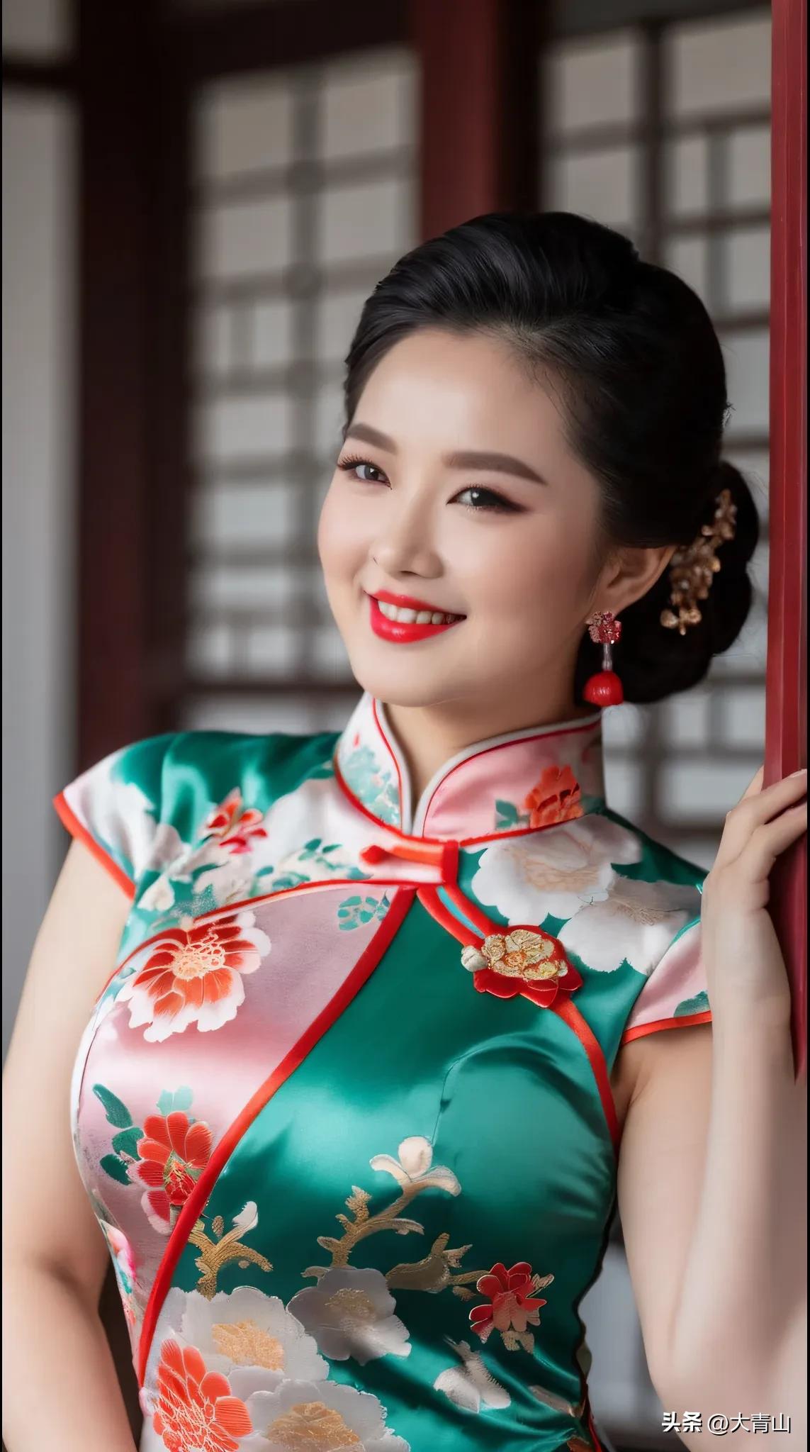 旗袍，是中国古典美的象征#图文伙伴计划# #国风古韵# #完美身材#