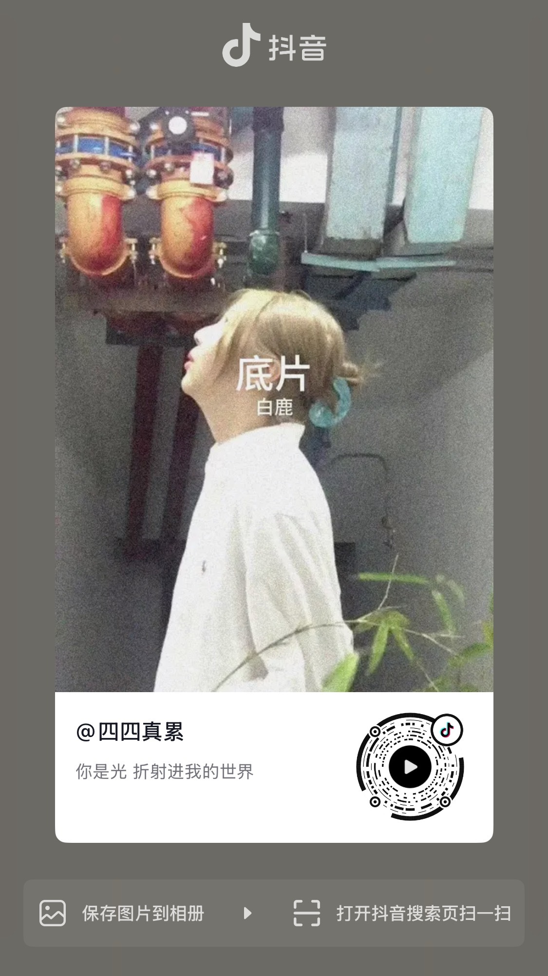 “若我也偶尔感到疲倦 你就是人海中的光点 让这原本浮躁的世界 变得不善变” 白鹿