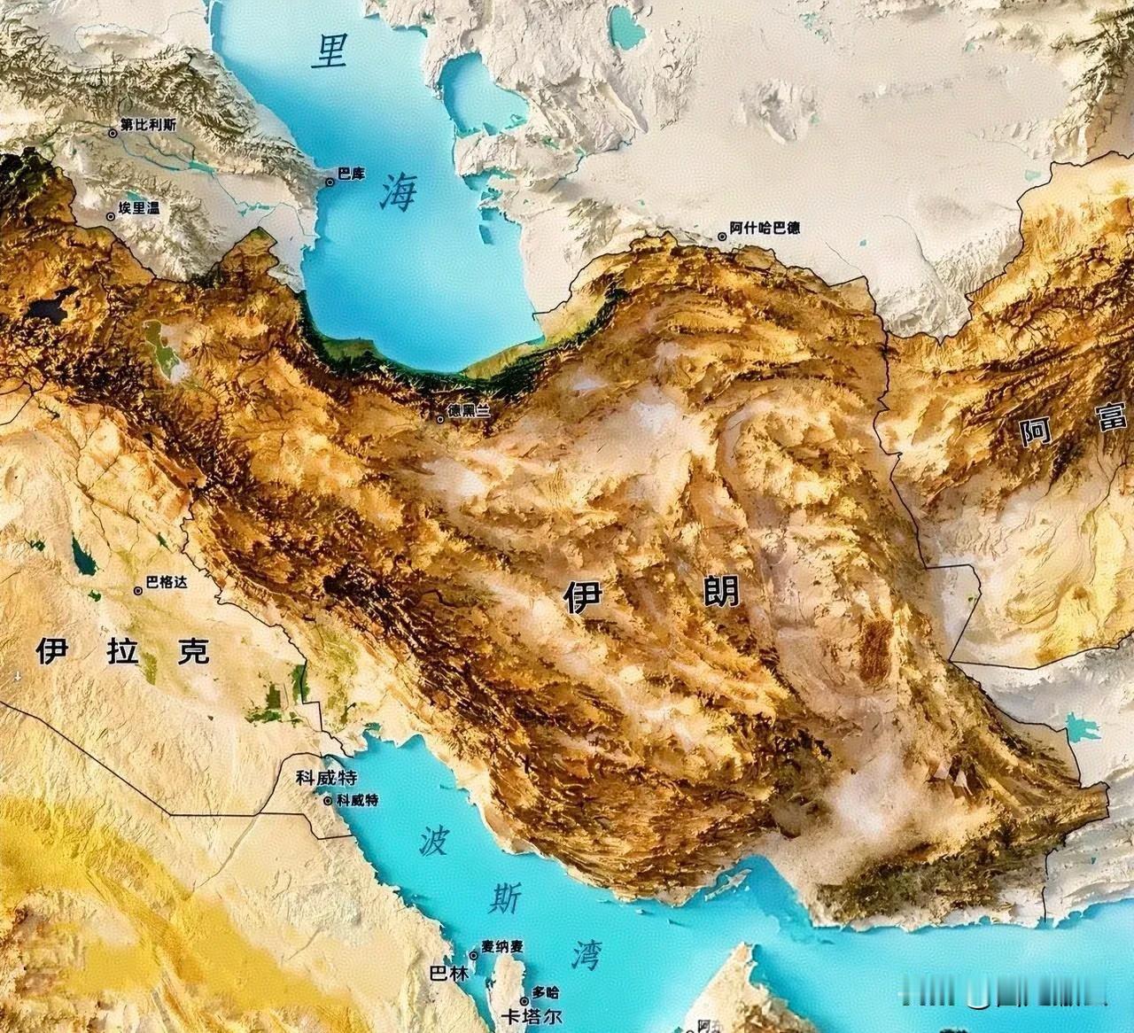 伊朗和阿富汗，地图对比，比阿富汗还易守难攻！

美军进入阿富汗，是深陷泥潭，最起