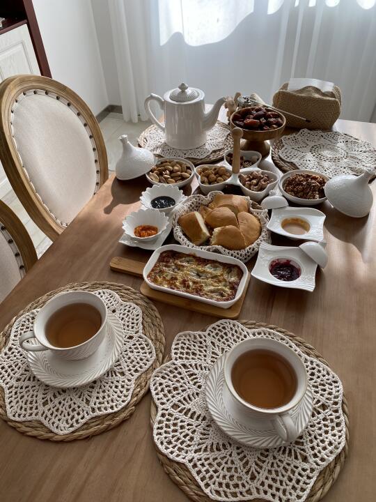 早餐桌上的仪式感 .☕️🧺
