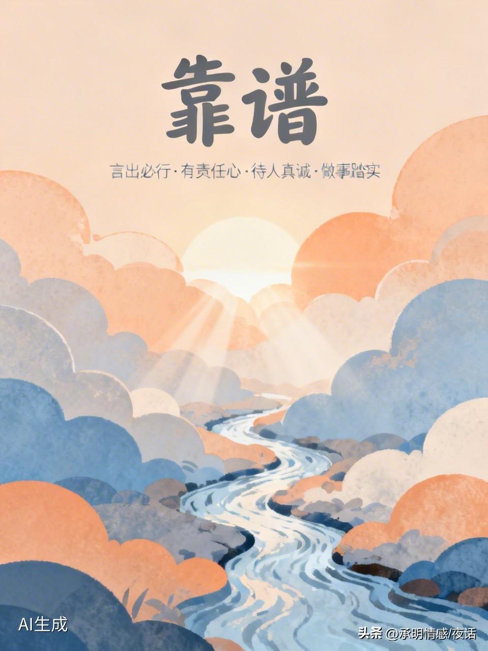 家人们，人这辈子，最难得的不是才华，而是靠谱。
 
言出必行，有责任心，待人真诚