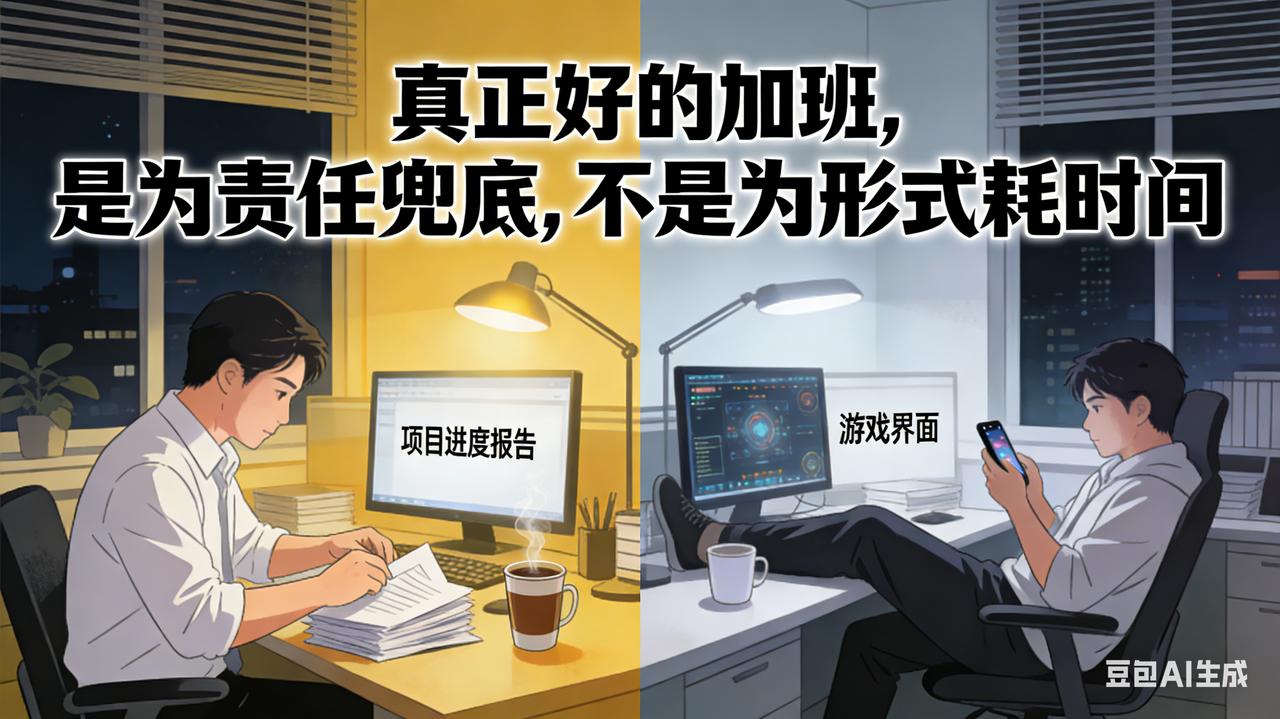 真正好的加班，是为责任兜底，不是为形式耗时间。