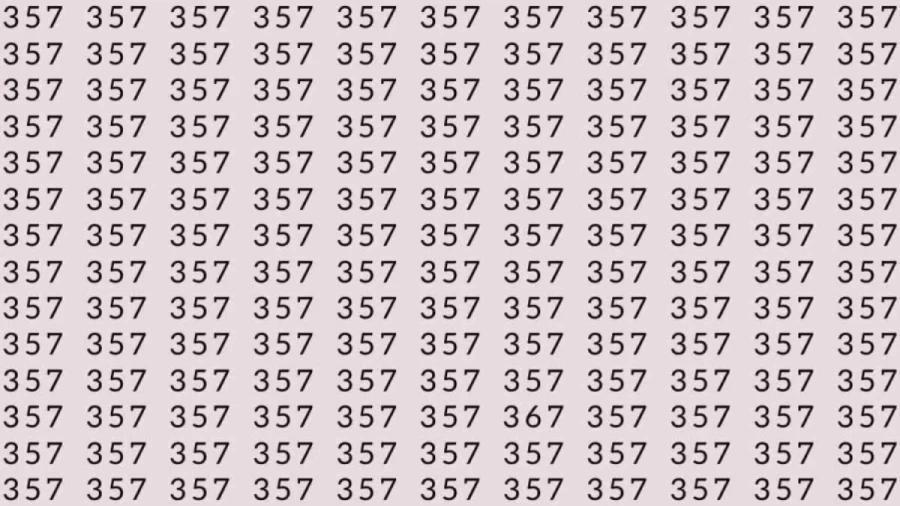 眼力大挑战 在这满是“357”的画面中，有一个“367”悄然藏身其中。现在向你发