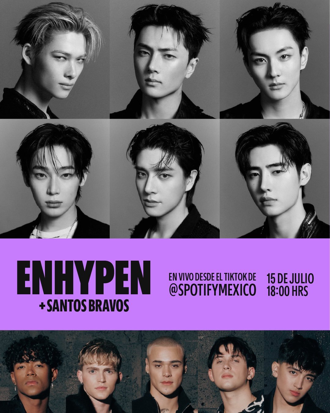ENHYPEN 联合 santos_bravos 将在SpotifyMéxico
