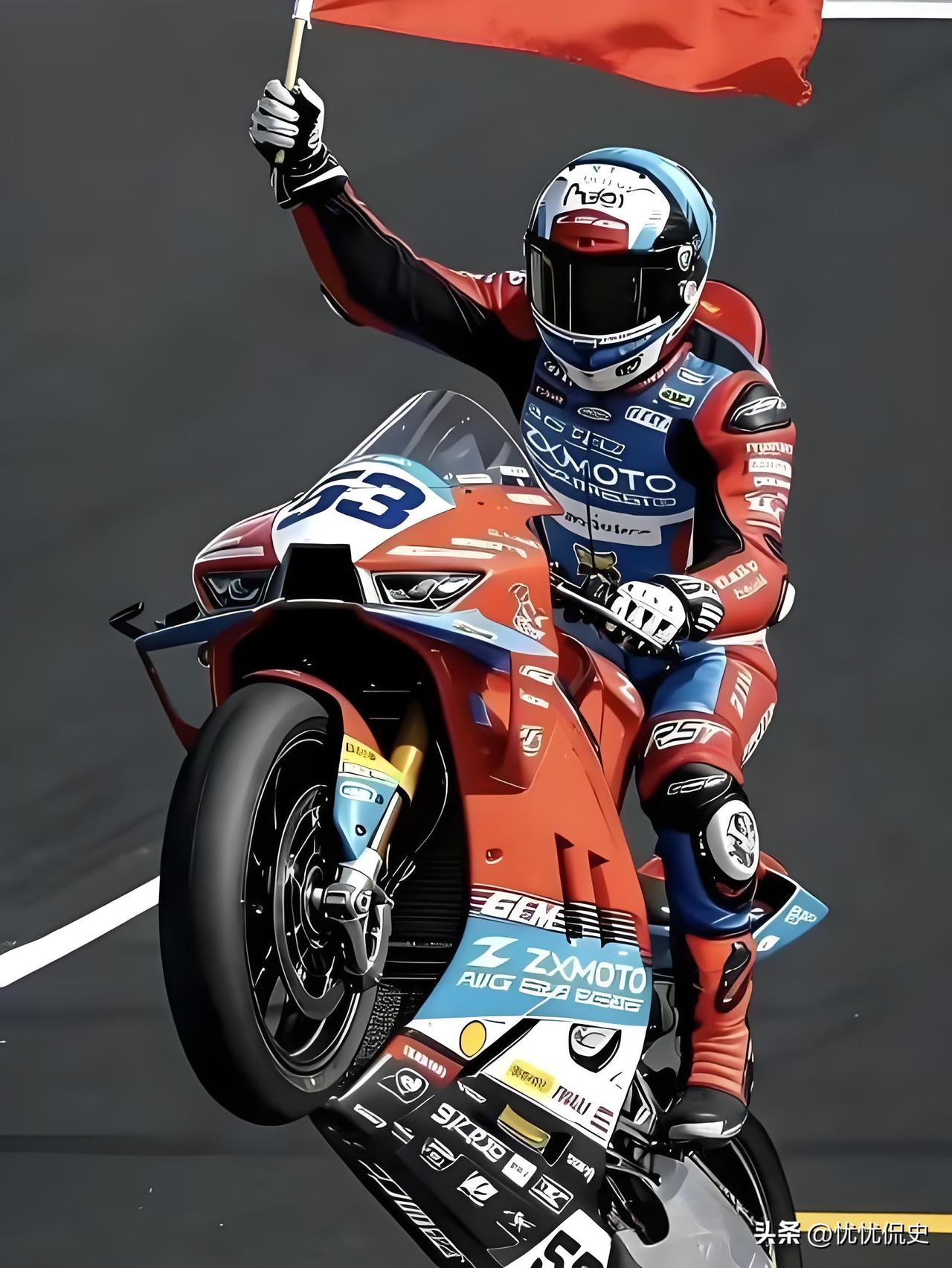 我一说遥遥领先，总会有一些人应激。我就问大家，张雪是不是遥遥领先。后面的日本车队