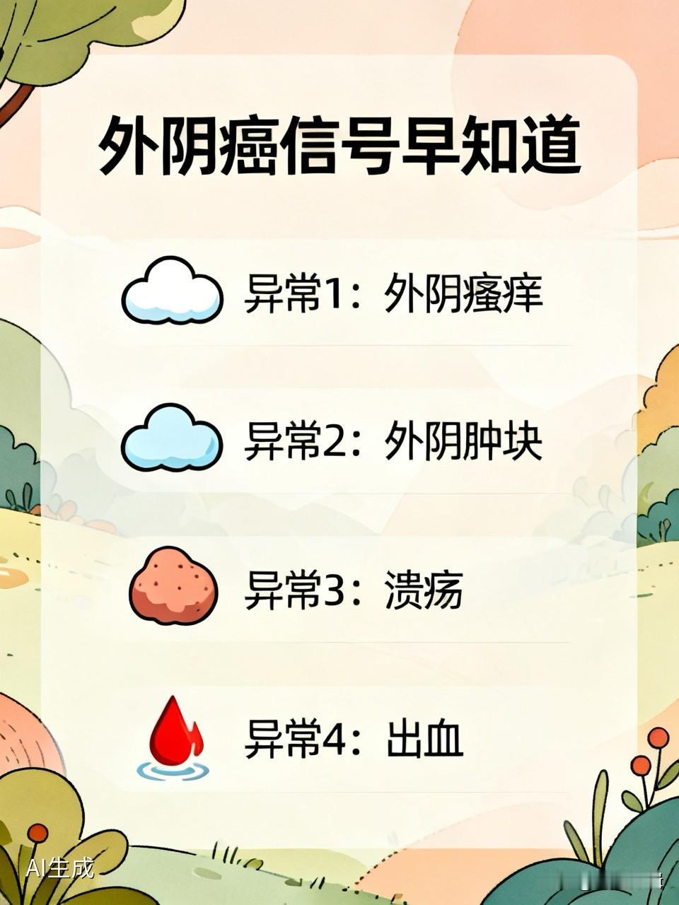 外阴癌虽然不常被提及，但它的来临其实有一些信号。出现这4个异常，可得多留个心眼。