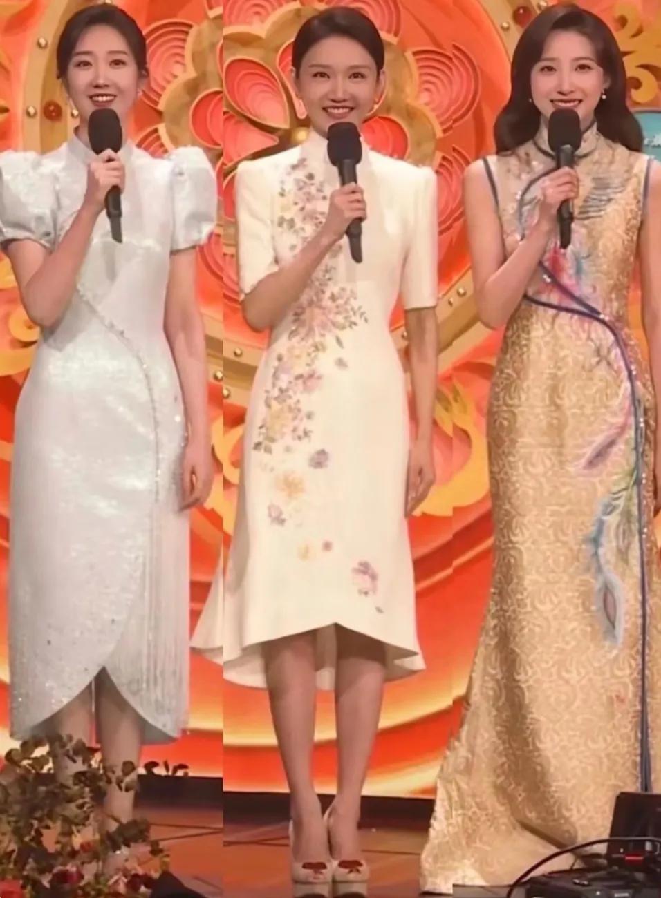 三位美女都是央视一流的主持人，稳重大方，谁的颜值更胜一筹！

王嘉宁沉稳大气，马