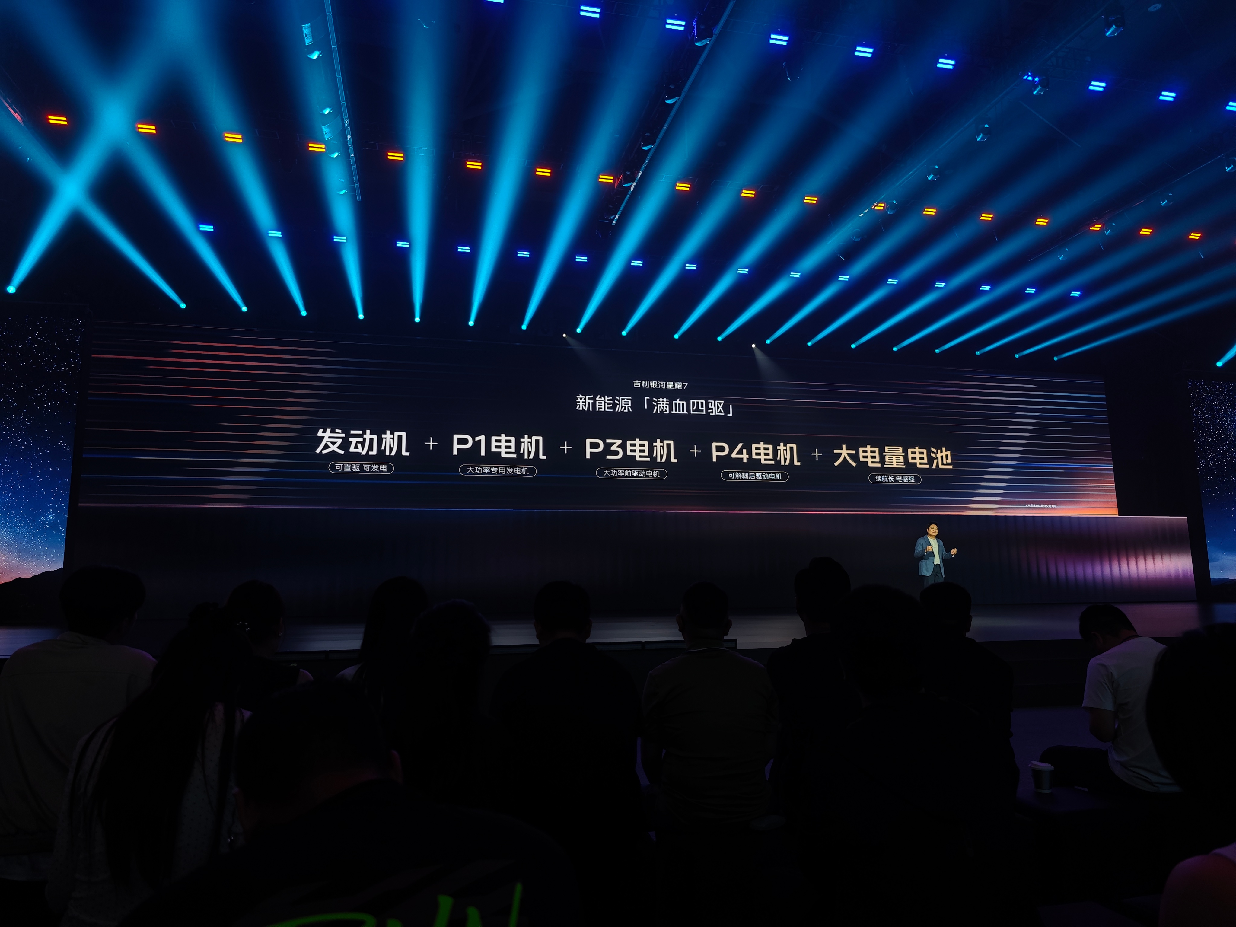 星耀7的四驱版，P4的后驱电机是可解耦的吉利银河星耀7新能源汽车﻿