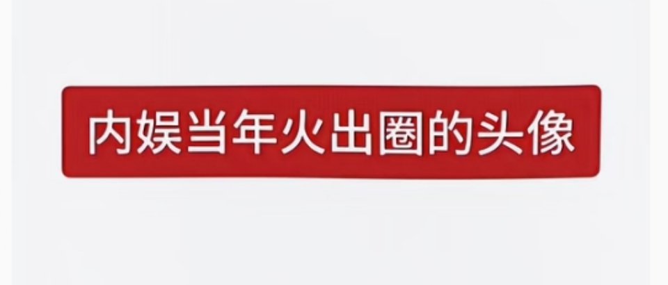 内娱当年火出圈的头像有哪些 