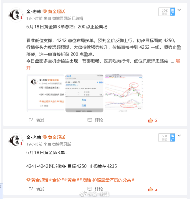6月18日黄金总结：拿下700盈点！昨日黄金行情节奏明朗，多空波段机会清晰，全天